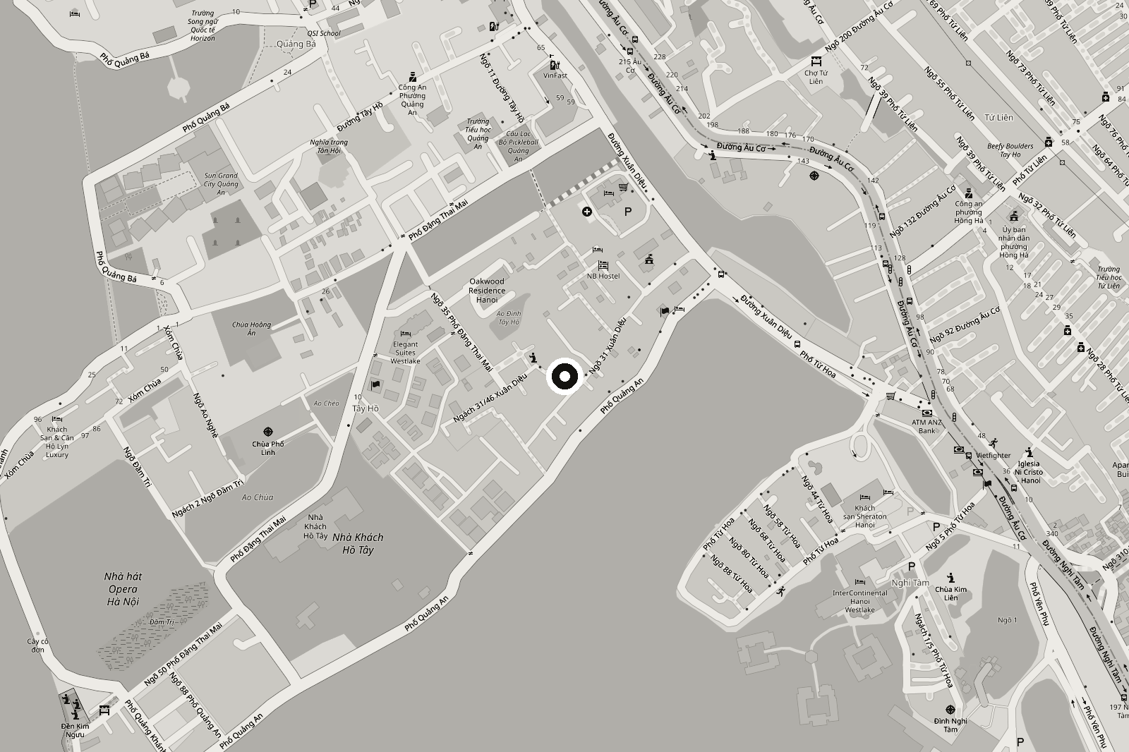 Map showing the SMILEY store in ngách 31/46 Xuân Diệu, Tây Hồ, Hà Nội
